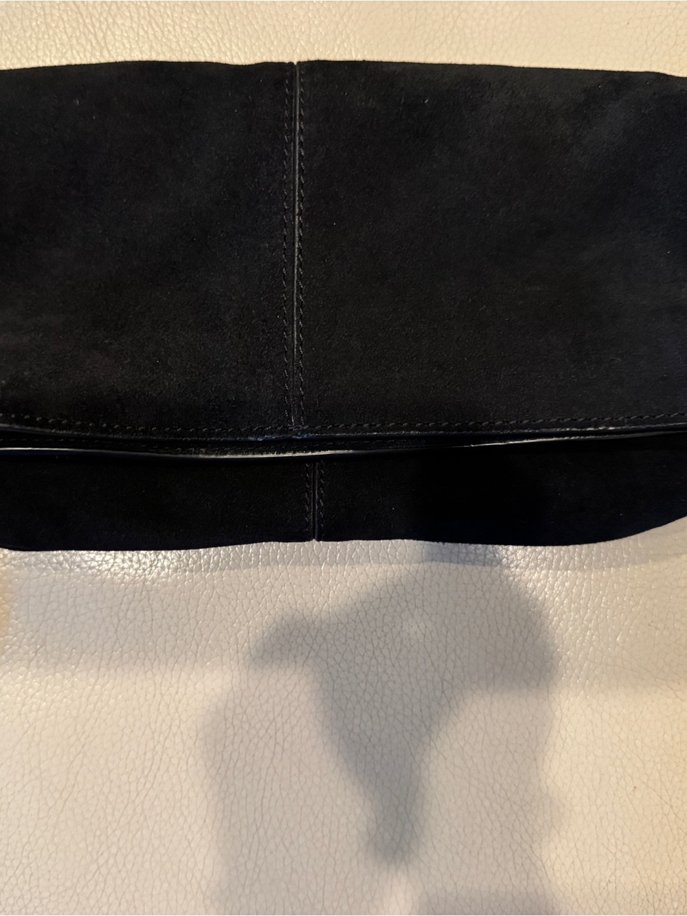 Classic Black Women’s Suede Fold-Over Clutch